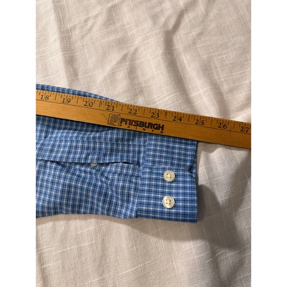 Eddie Bauer Mens Blue plaid button up long sleeve shirt-M - Picture 13 of 15